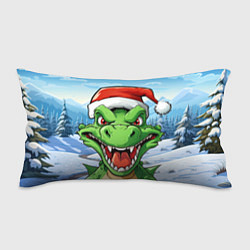 Подушка-антистресс Зеленый дракон на зимнем пейзаже, цвет: 3D-принт