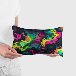 Подушка-антистресс Яркие кислотные разноцветные пятна в виде камуфляж, цвет: 3D-принт — фото 2