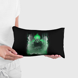 Подушка-антистресс Зелёный скелет в дыму, цвет: 3D-принт — фото 2