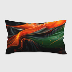 Подушка-антистресс Оранжевая и зеленый абстракция, цвет: 3D-принт