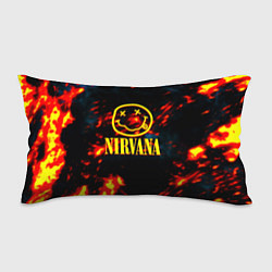 Подушка-антистресс Nirvana rock огненное лого лава, цвет: 3D-принт