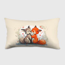 Подушка-антистресс Влюбленные лисички 14 февраля, цвет: 3D-принт