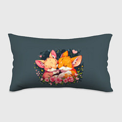 Подушка-антистресс Милые лисички в цветах, цвет: 3D-принт