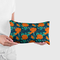 Подушка-антистресс Паттерн с оранжевыми цветами, цвет: 3D-принт — фото 2