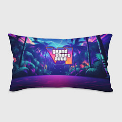 Подушка-антистресс Gta 6 логотип в стиле ночного vice city, цвет: 3D-принт