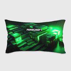 Подушка-антистресс Minecraft logo зеленые неоновые кубы, цвет: 3D-принт