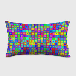 Подушка-антистресс Узор из разноцветных квадратов, цвет: 3D-принт