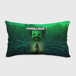 Подушка-антистресс Minecraft зеленый персонаж и зеленые горы, цвет: 3D-принт