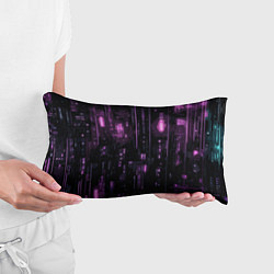 Подушка-антистресс Киберпанк светящиеся фиолетовые элементы, цвет: 3D-принт — фото 2