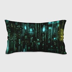 Подушка-антистресс Киберпанк светящиеся голубые элементы, цвет: 3D-принт