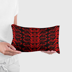 Подушка-антистресс Красная техно-броня на чёрном фоне, цвет: 3D-принт — фото 2