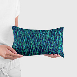 Подушка-антистресс Тёмно-синий абстрактный неоновые линии, цвет: 3D-принт — фото 2