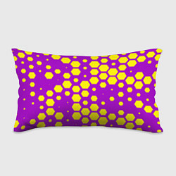 Подушка-антистресс Желтые соты на фиолетовом фоне, цвет: 3D-принт