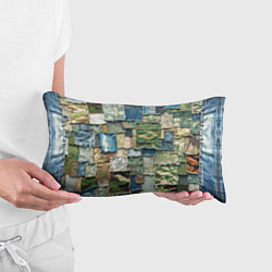 Подушка-антистресс Джинсы с камуфляжем пэчворк, цвет: 3D-принт — фото 2