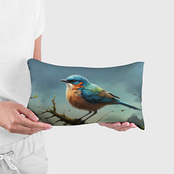 Подушка-антистресс Сине-оранжевая птица, цвет: 3D-принт — фото 2