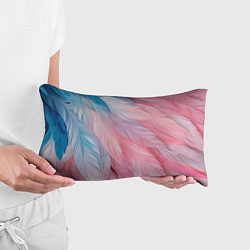 Подушка-антистресс Пастельно-голубые и розовые перья, цвет: 3D-принт — фото 2