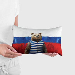 Подушка-антистресс Медведь и флаг России, цвет: 3D-принт — фото 2