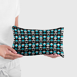 Подушка-антистресс Синий с черным и белым геометрический узор, цвет: 3D-принт — фото 2
