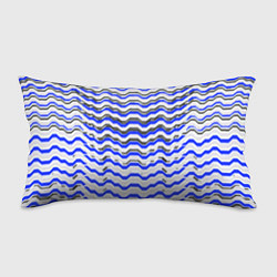 Подушка-антистресс Black and blue stripes on a white background, цвет: 3D-принт