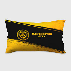 Подушка-антистресс Manchester City - gold gradient по-горизонтали, цвет: 3D-принт