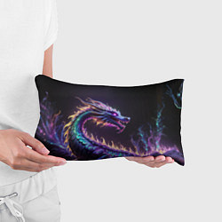 Подушка-антистресс Неоновый сиреневый дракон на черном фоне, цвет: 3D-принт — фото 2