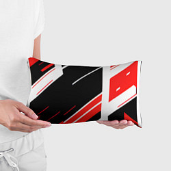 Подушка-антистресс Бело-красные полосы на чёрном фоне, цвет: 3D-принт — фото 2