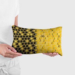 Подушка-антистресс Киберпанк соты шестиугольники жёлтый и чёрный с па, цвет: 3D-принт — фото 2