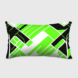 Подушка-антистресс Зелёные широкие линии на белом фоне, цвет: 3D-принт