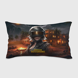 Подушка-антистресс PUBG девушка в шлеме, цвет: 3D-принт
