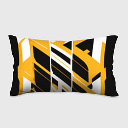 Подушка-антистресс Black and yellow stripes on a white background, цвет: 3D-принт