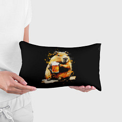 Подушка-антистресс Капибара с кружкой пива, цвет: 3D-принт — фото 2