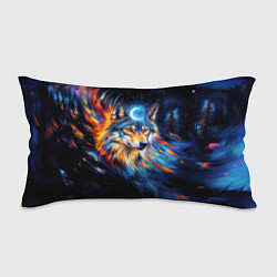 Подушка-антистресс Волк и луна - импрессионизм, цвет: 3D-принт