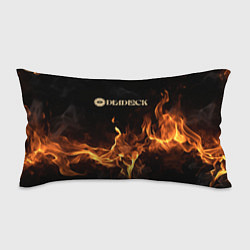 Подушка-антистресс Deadlock logo на фоне огня, цвет: 3D-принт