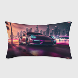 Подушка-антистресс Porshe ночной город, цвет: 3D-принт