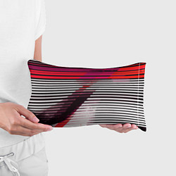 Подушка-антистресс Красно-чёрные полосы на белом фоне, цвет: 3D-принт — фото 2