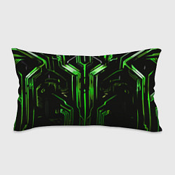 Подушка-антистресс Green stripes on a black background, цвет: 3D-принт