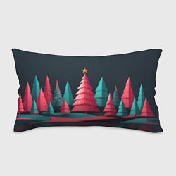 Подушка-антистресс Новогодний ночной лес, цвет: 3D-принт