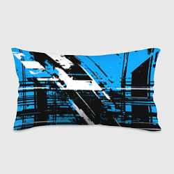 Подушка-антистресс Diagonal black and white stripes on a blue backgro, цвет: 3D-принт