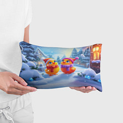 Подушка-антистресс Радостные новогодние птички, цвет: 3D-принт — фото 2