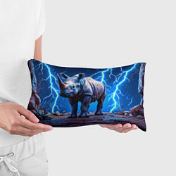 Подушка-антистресс Носорог в разрядах молнии, цвет: 3D-принт — фото 2