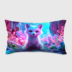 Подушка-антистресс Песец в неоновом свете, цвет: 3D-принт