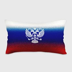 Подушка-антистресс Герб России на фоне флага текстурный, цвет: 3D-принт