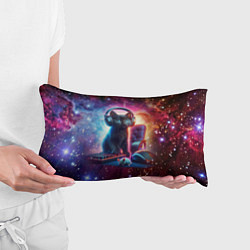 Подушка-антистресс Котёнок в наушниках с мышкой в космосе, цвет: 3D-принт — фото 2