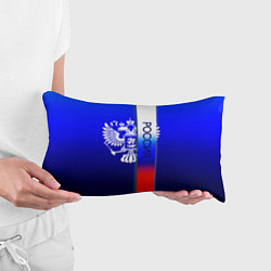 Подушка-антистресс Россия герб и полоса триколор синий, цвет: 3D-принт — фото 2