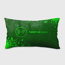 Подушка-антистресс Twenty One Pilots - green gradient по-горизонтали, цвет: 3D-принт