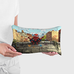 Подушка-антистресс Маленький человек-паук в городе, цвет: 3D-принт — фото 2