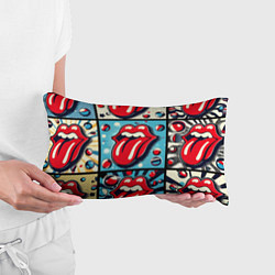 Подушка-антистресс Rolling Stones logo - pop art, цвет: 3D-принт — фото 2