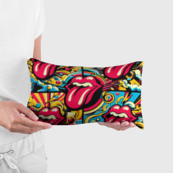 Подушка-антистресс Rolling Stones logo - pop art pattern, цвет: 3D-принт — фото 2