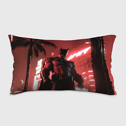 Подушка-антистресс Бэтмен красный ночной город, цвет: 3D-принт