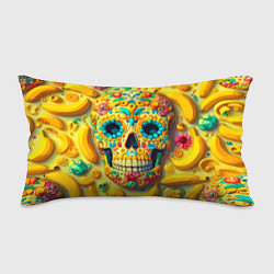Подушка-антистресс Красочный летний паттерн с черепом - нейроарт, цвет: 3D-принт